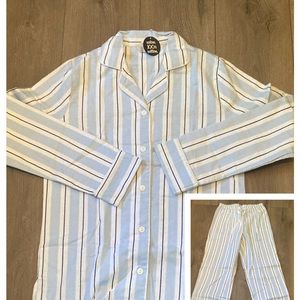 Addison meadow women pajama set flannel button front Xs nwt